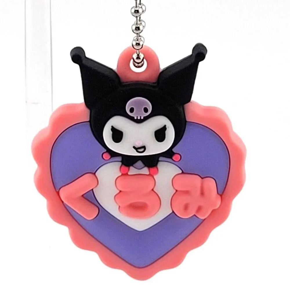 Kuromi - Sanrio Pink Marchen Name Holder Rubber Keychain